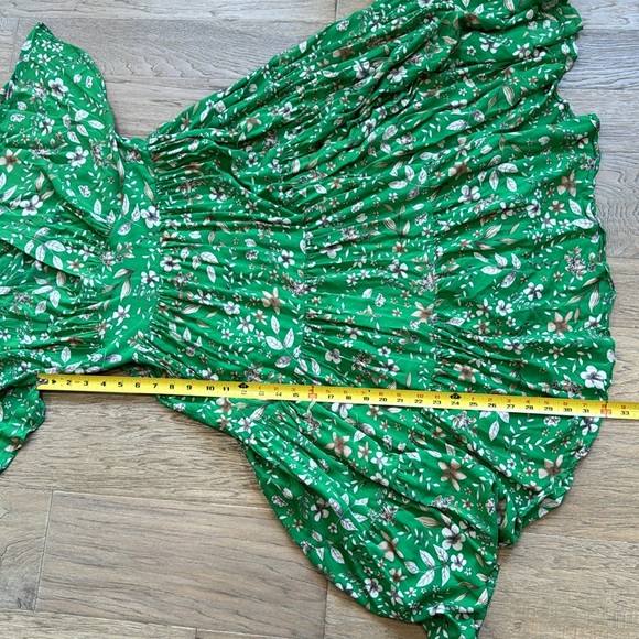 Women’s XS Zara Flowy Green Floral Dress - Picture 4 of 7